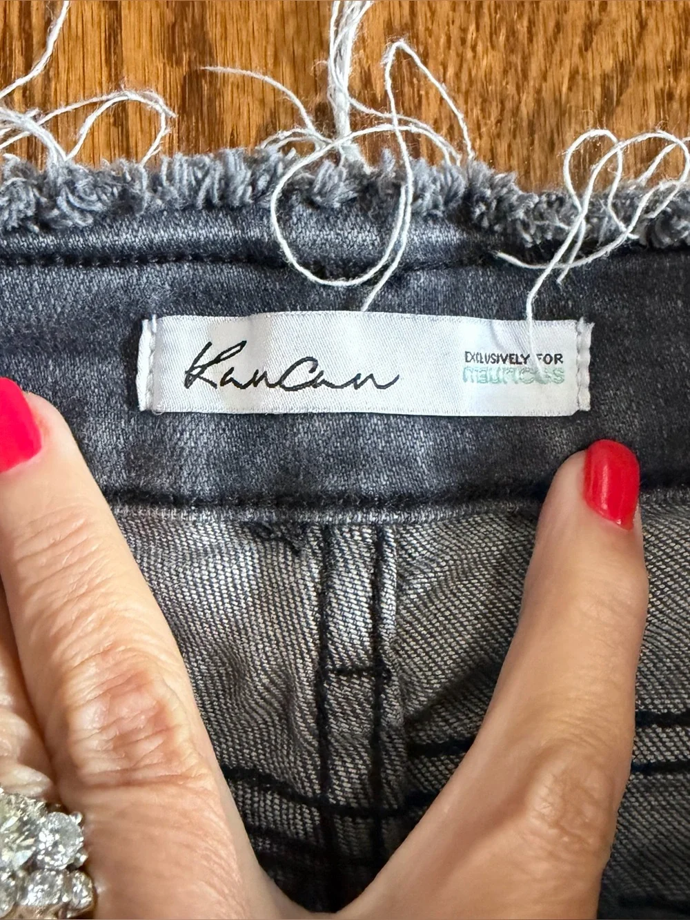 Kan Can Black Frayed Edge Denim Jeans Size 29